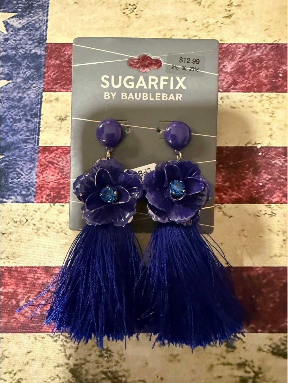 Sugarfix Flower & Hanging Tassel Earrings